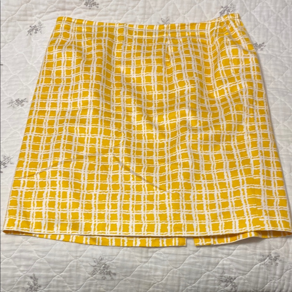 Talbots Yellow and White Plaid Skirt